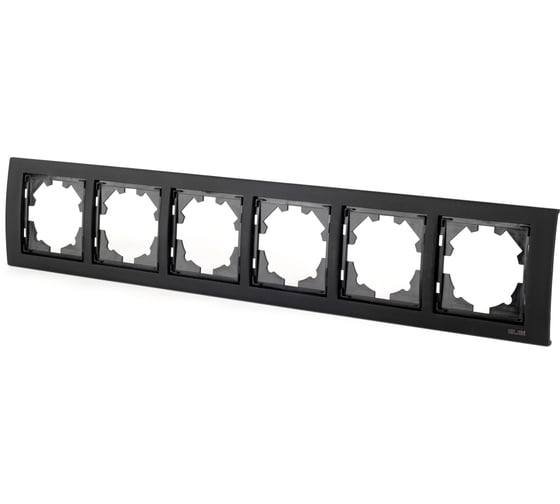 Изображение товара Рамка 6-местная Elbi Zena Platin Матовый Черный 500-073700-252