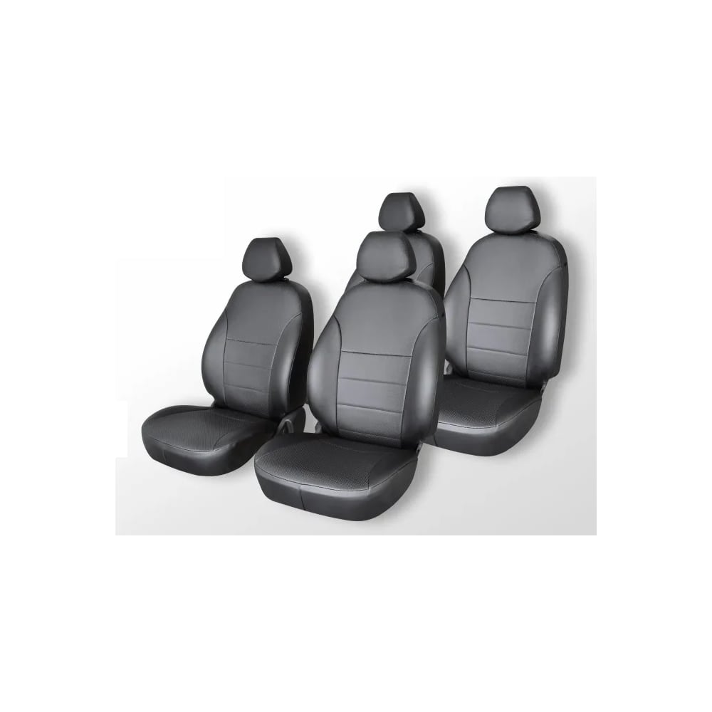 Изображение товара Чехлы на сиденья DEFLY Honda Freed 2008-2016 экокожа черные капитаны