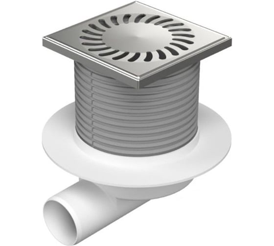 Изображение товара Душевой трап Paini Нептун с рамкой и решеткой 125x125 мм 32809