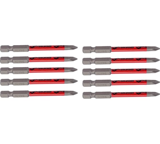 Изображение товара Биты торсионные красные (10 шт; PH1; 70 мм) SKRAB 43602