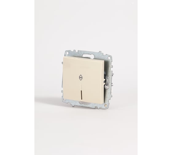 Изображение товара Выключатель одноклавишный проходной Elbi Zena Vega Kремовый с подсветкой M+K 609-010300-210