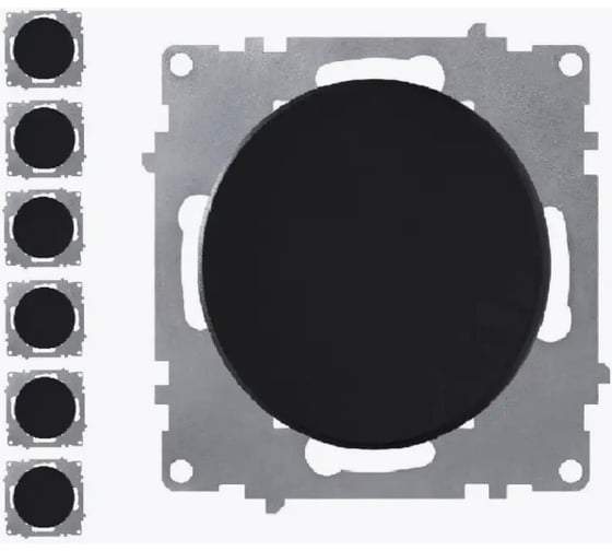 Изображение товара Комплект OneKeyElectro Выключатель одноклавишный, цвет черный (7 шт.) 7700269