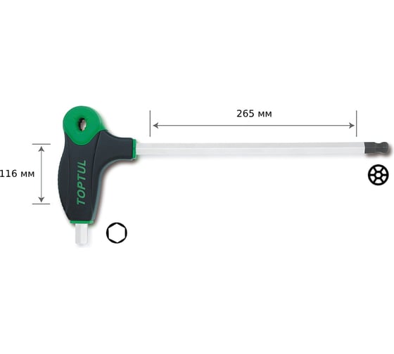 Изображение товара Шестигранник с L-образной ручкой TOPTUL 10 мм AGCD1027