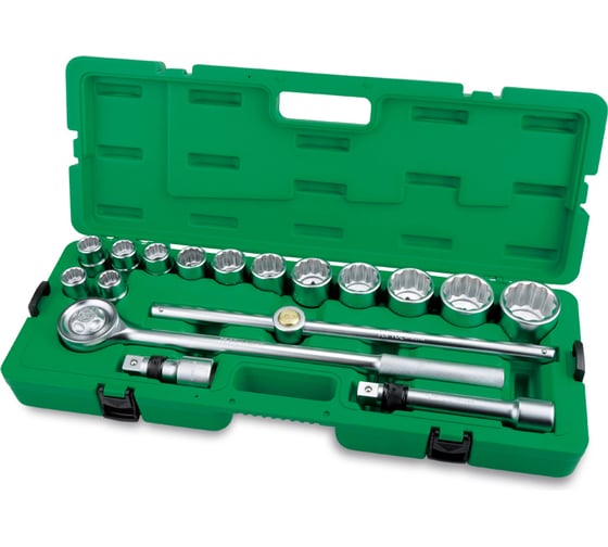 Изображение товара Набор головок и аксессуаров TOPTUL 3/4 DR 12-гранных 19-50 мм, 17 предметов GCAI1702