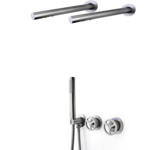 Изображение товара Душевой комплект встраиваемый (душ 3 форсунки 2 шт) ЛИБЕРТИ, графит Bronze de Luxe 5011GG-F