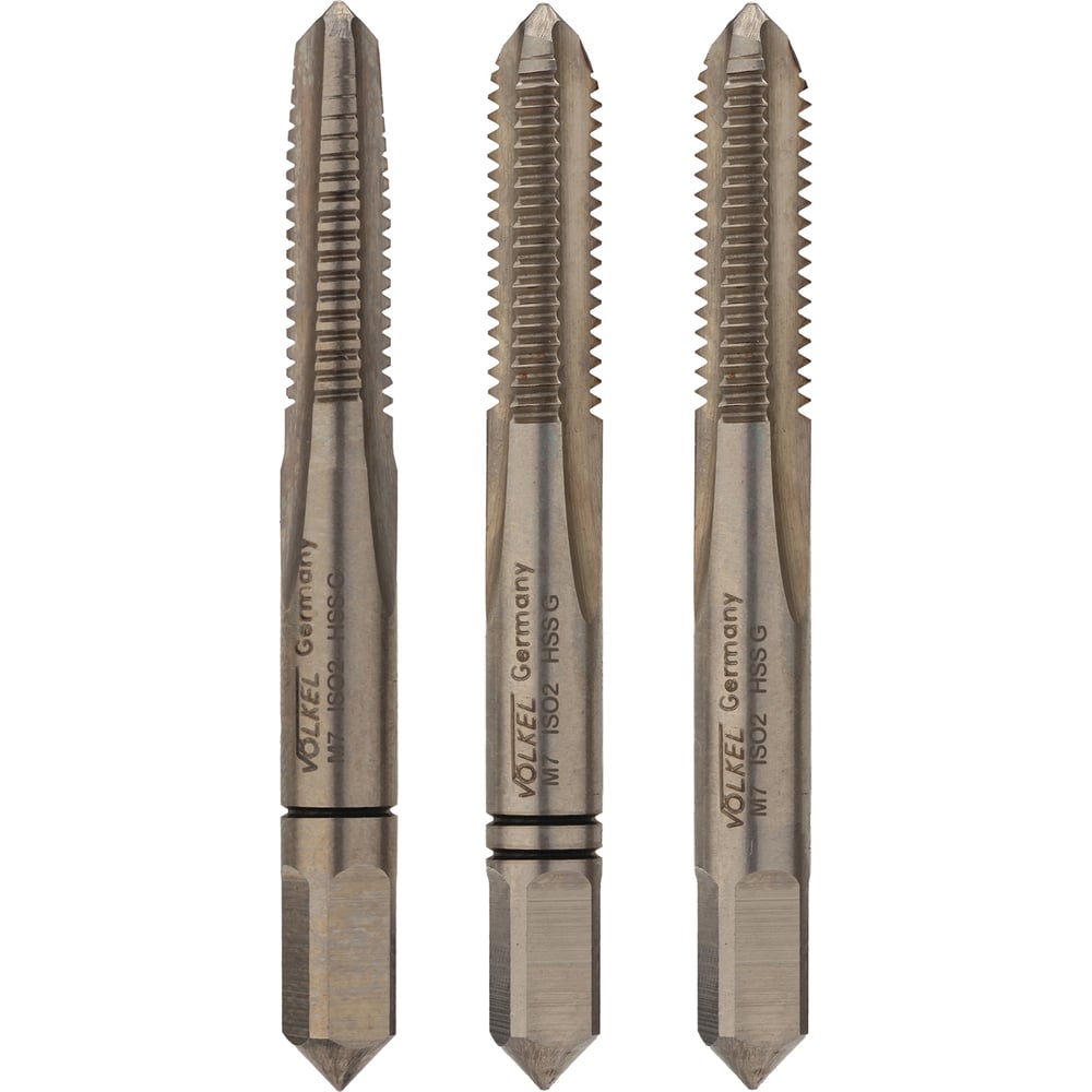 Изображение товара Метчик VOLKEL М7 шаг 1.0мм комплект из 3-х шт. DIN352 HSS-G