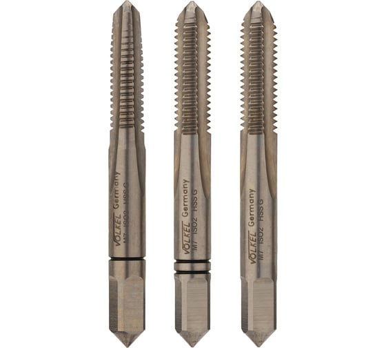 Изображение товара Метчик VOLKEL М7 шаг 1.0мм комплект из 3-х шт. DIN352 HSS-G V27340