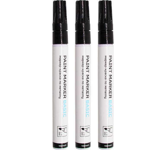 Изображение товара Маркер-краска черный Оберон PMA-520 упак. 3шт PMA5202.3