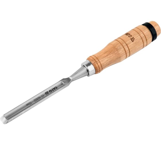 Изображение товара Стамеска-долото полукруглая с деревянной ручкой YATO 12мм YT-62822