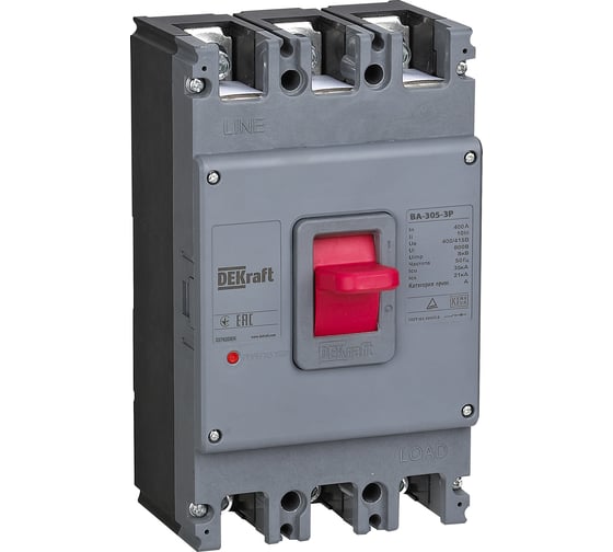 Изображение товара Силовой автоматический выключатель DEKraft 3P 250А 35кА ВА-305 22759DEK