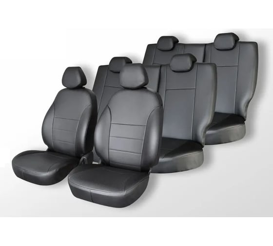 Изображение товара Чехлы на сиденья DEFLY Toyota Ipsum/Picnic, 2001-2009, 7 мест, второй ряд 60/40, экокожа черная Ty33-7-2K