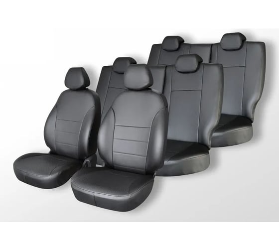 Изображение товара Чехлы на сиденья DEFLY Lexus GX470, 2002-2009, 7 мест, экокожа черная Lx6-7-2K