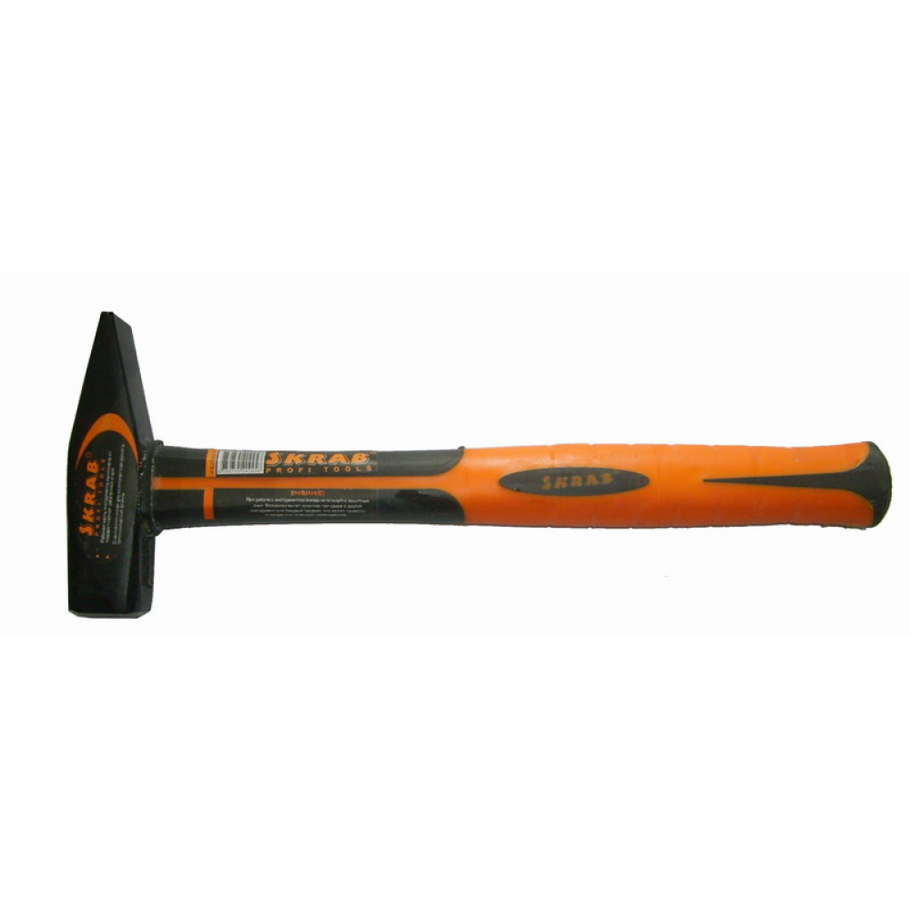 фото Молоток skrab 500г с фибергласовой ручкой оранжевый 20245