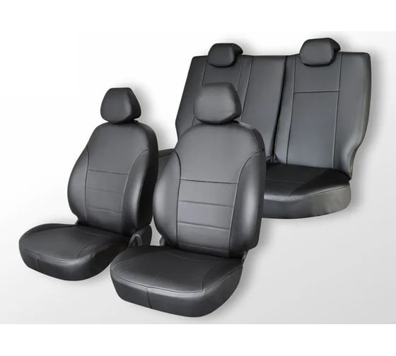 Изображение товара Чехлы на сиденья DEFLY Nissan X-Trail (T30), 2000-2007, левый руль, экокожа черная Nis6-2K