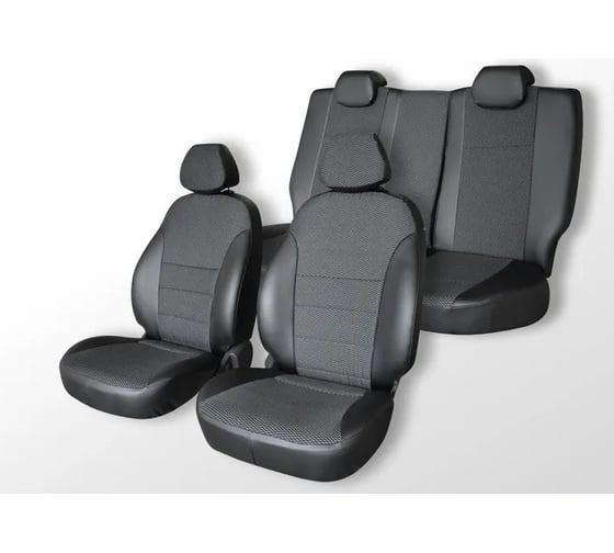 Изображение товара Чехлы на сиденья DEFLY Ravon R4, 2016-2020, экокожа черная/жаккард Rv1-2C