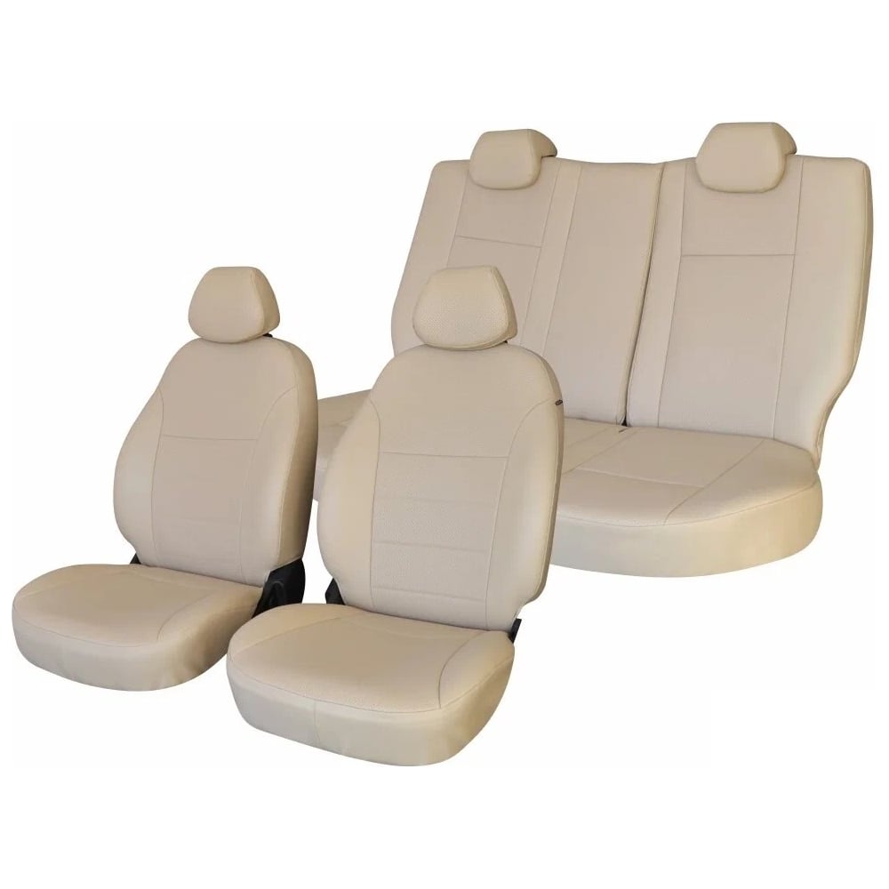Изображение товара Чехлы на сиденья DEFLY Toyota Land Cruiser Prado (J150), 2017-2022., левый руль, экокожа бежевая Ty26-6K