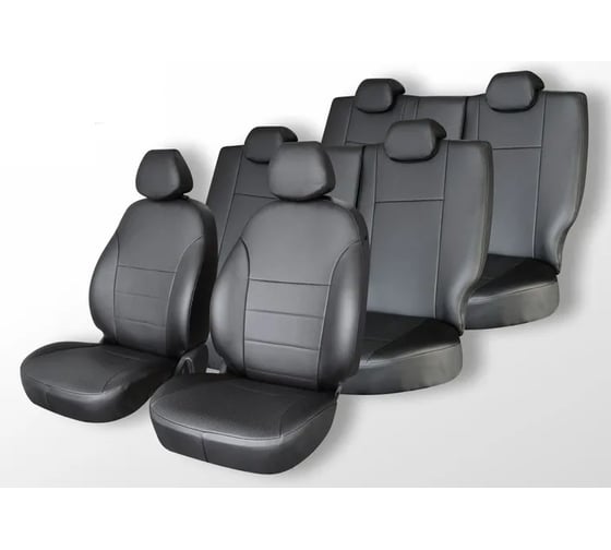 Изображение товара Чехлы на сиденья DEFLY Honda Stepwgn, 2001-2003, 7 мест, экокожа черная Hon3-7-2K