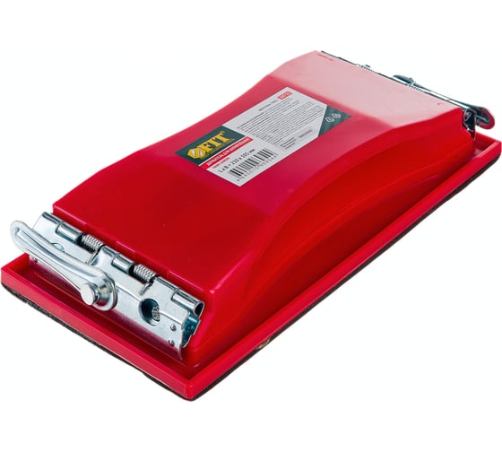 Изображение товара Держалка для наждачной бумаги с металлическим прижимом, красная FIT IT 210x105 мм 39715