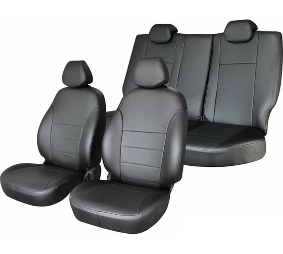 Изображение товара Чехлы на сиденья DEFLY Toyota Camry (XV50), 2011-2018, задний ряд 60/40, экокожа черная Ty6-2K