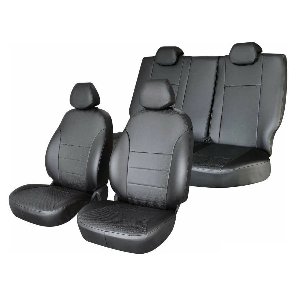 Изображение товара Чехлы на сиденья DEFLY Toyota Corolla Fielder (E120), 2000-2006, спинка-столик, экокожа черная Ty3-2K