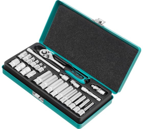 Изображение товара Набор торцевых головок с трещоткой STELS 1/4", 26 предметов 13574