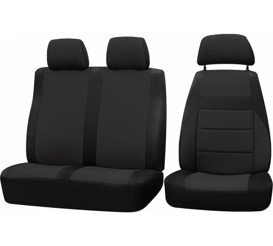 Изображение товара Чехлы на сиденья DEFLY УАЗ Профи, 2017-н.в., 3 места, экокожа черная/замша U3-2Z