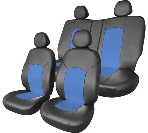 Изображение товара Универсальные чехлы на сиденья DEFLY OXYGEN, экокожа черная/ синяя Oxy-4K