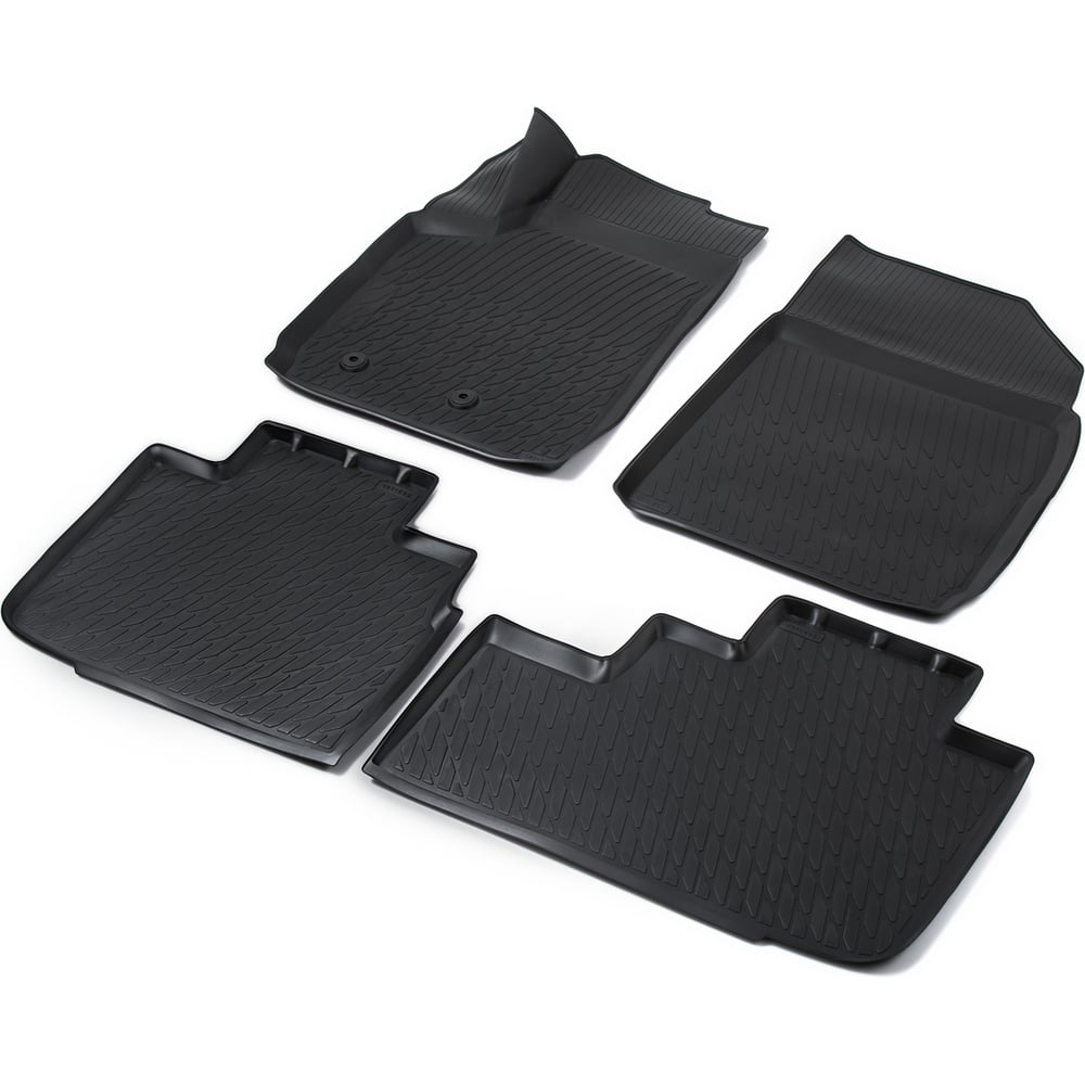 Изображение товара Коврики салона Rival для Dongfeng Aeolus Huge 2024 полиуретановые с бортиками черные