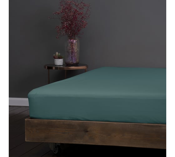 Изображение товара Простыня на резинке KUPU-KUPU VIOLETT 90x200x25 см, трикотажная, морская волна KPM-90/морская_волна