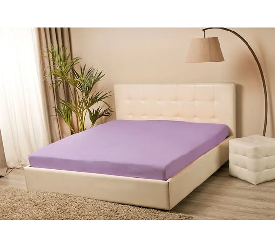 Изображение товара Простыня на резинке KUPU-KUPU VIOLETT 160x200x25 см, трикотажная, сиреневый KPV-160/сиреневый
