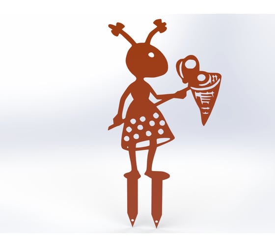 Изображение товара Фигурка садовая металлическая ООО Металекс Муравей Модель 2 оранжевый 115023