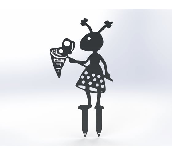 Изображение товара Фигурка садовая металлическая ООО Металекс Муравей Модель 2 серый 115014