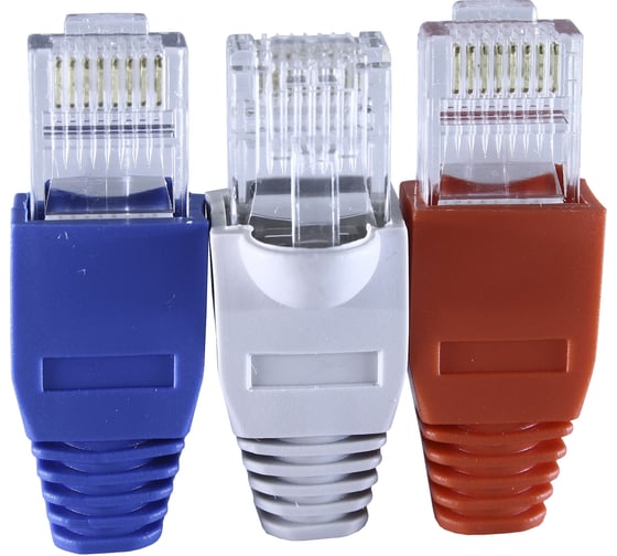 Изображение товара Компьютерный коннектор OXION RJ-45 (8P8C) 6 шт. с колпачками, блистер, арт. OX-RJ-45PRx6