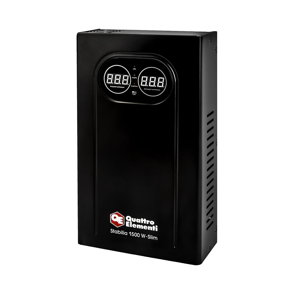 Изображение товара Стабилизатор напряжения настенный QUATTRO ELEMENTI Stabilia 1500 W-Slim (1500 ВА, 140-270 В) 917-780