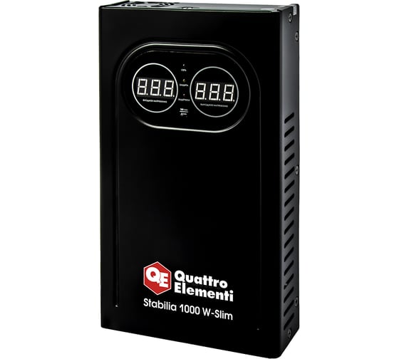 Изображение товара Стабилизатор напряжения настенный QUATTRO ELEMENTI Stabilia 1000 W-Slim (1000 ВА, 140-270 В) 917-773