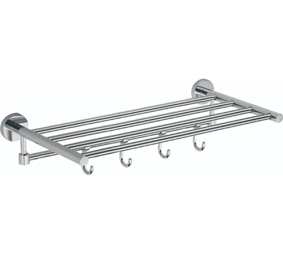 Изображение товара Полка для полотенец Savol 50 см, 4 крючка, хром S-508745 23184