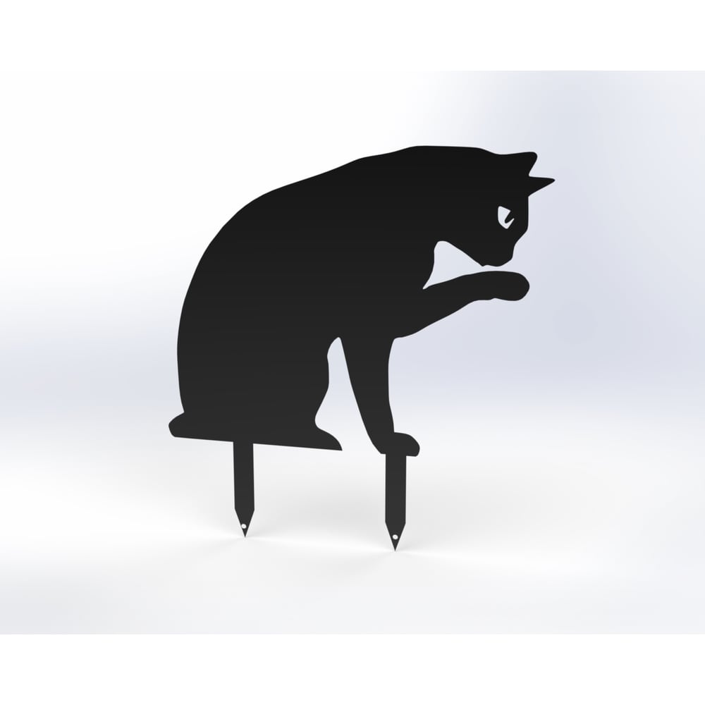 Изображение товара Металлическая садовая фигурка котик модель 6 черный ООО Металекс