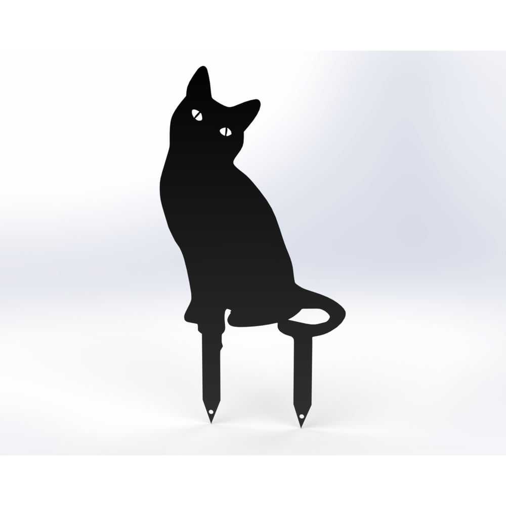 Изображение товара Металлическая садовая фигурка котика 2 черный ООО Металекс 115032