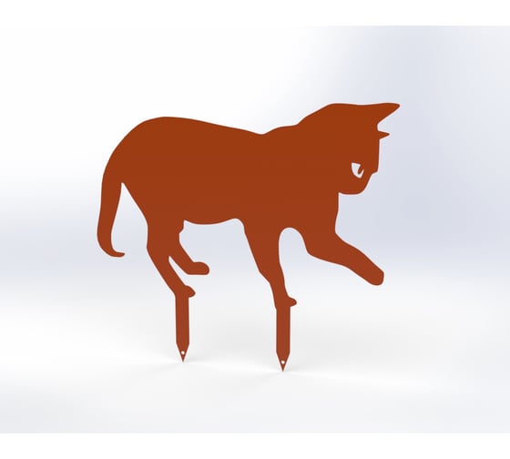 Изображение товара Фигурка садовая металлическая ООО Металекс Котик Модель 3 оранжевый 115051