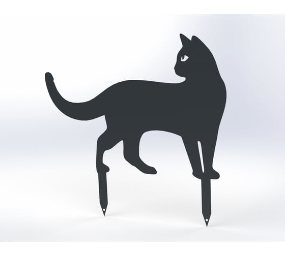 Изображение товара Фигурка садовая металлическая ООО Металекс Котик Модель 5 серый 115044