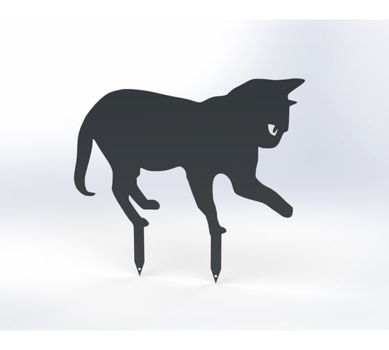 Изображение товара Фигурка садовая металлическая ООО Металекс Котик Модель 3 серый 115042