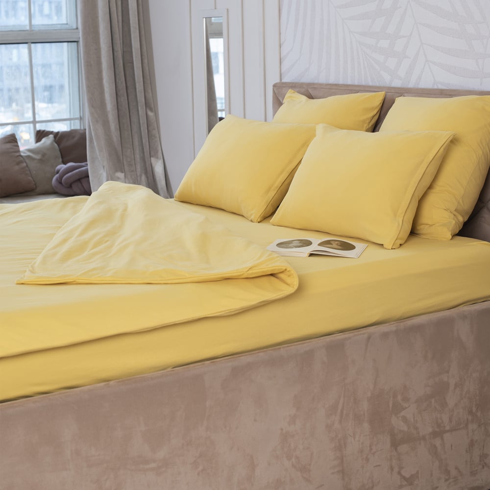 Изображение товара Пододеяльник KUPU-KUPU VIOLETT 140x205, трикотаж, горчица KPМ-15горчица