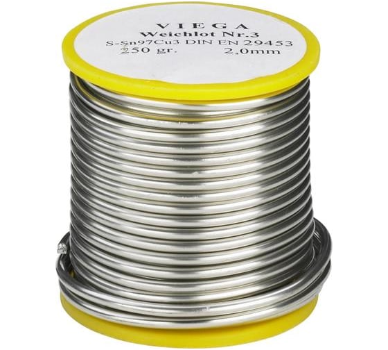 Изображение товара Припой мягкий S-Sn 97 Cu 3, 3 мм, катушка 250г Viega 113902