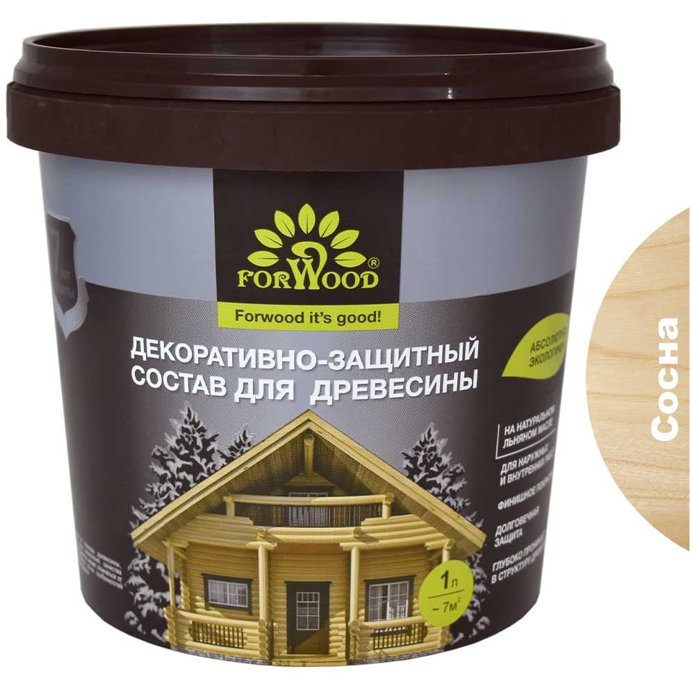 Изображение товара Защитно-декоративный состав для древесины Forwood ВДПФ-1601 сосна 1 л