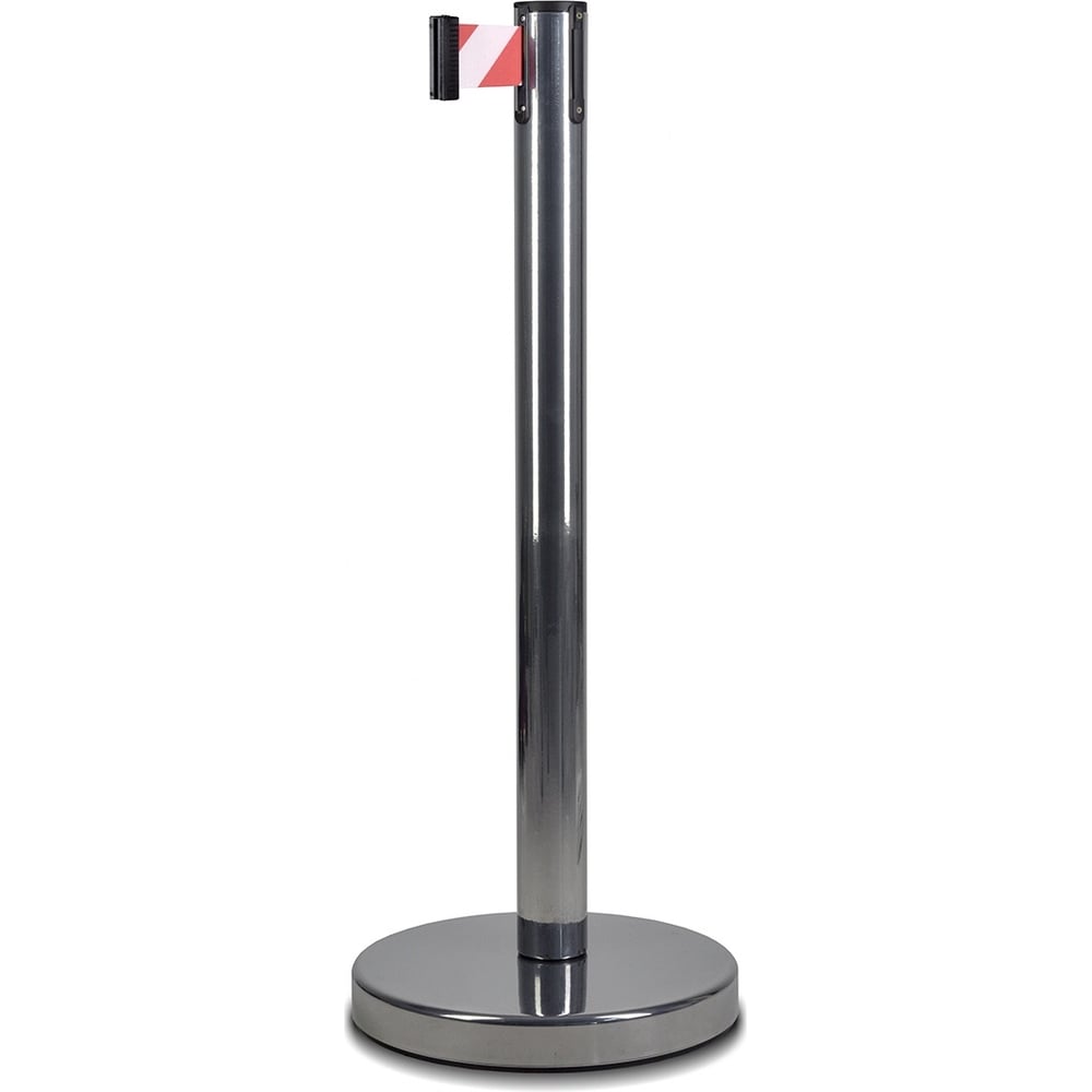 Изображение товара Стойка ограждения RUSBARRIER с лентой 2 м хромовая модель BSLN-326332