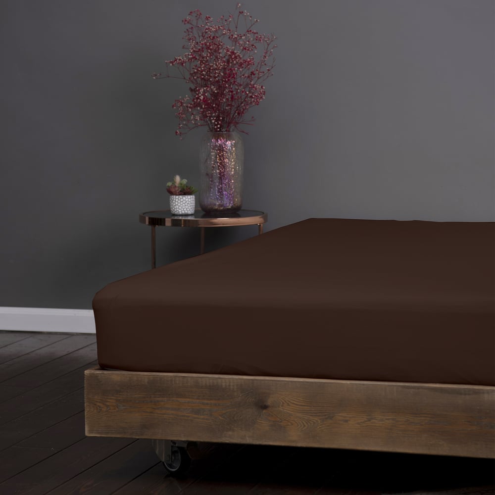 Изображение товара Простыня на резинке KUPU-KUPU VIOLETT шоколад 90x200 см