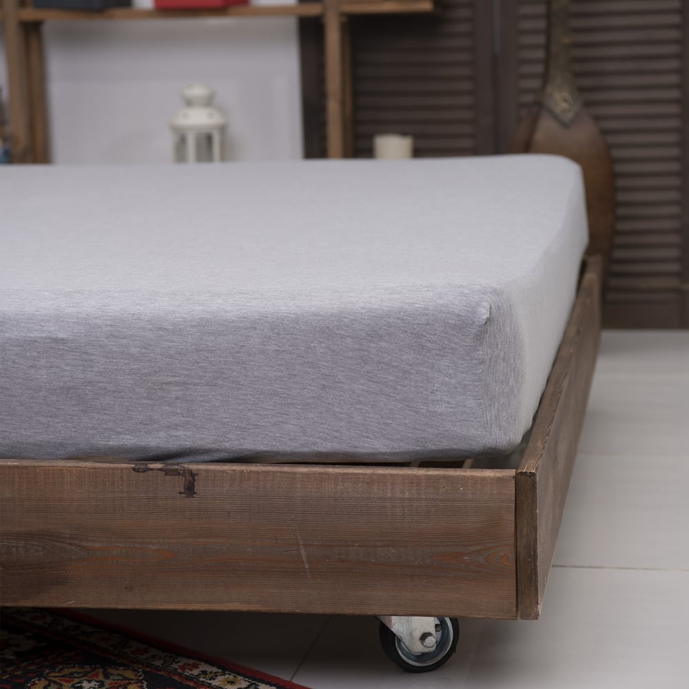 Изображение товара Простыня на резинке KUPU-KUPU VIOLETT 90x200x25 трикотажная меланж