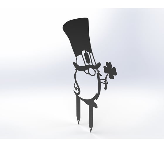 Изображение товара Фигурка садовая металлическая ООО Металекс Гномик Модель 2 черный 115059