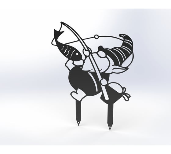 Изображение товара Фигурка садовая металлическая ООО Металекс Гномик Модель 5 черный 115062