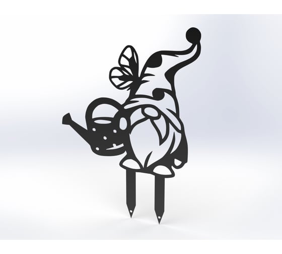 Изображение товара Фигурка садовая металлическая ООО Металекс Гномик Модель 6 черный 115063